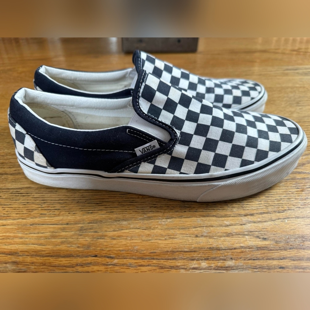 Mens Vans 10.5 checkered slip on